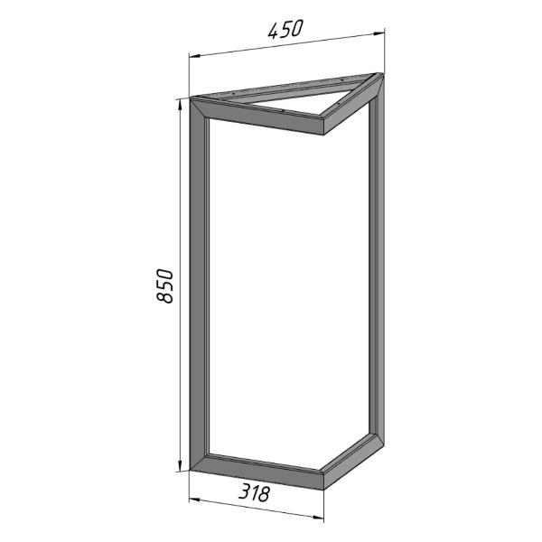 Изображение товара Подстолье Parallax опора для стола 850 450 40x20 треугольное металли