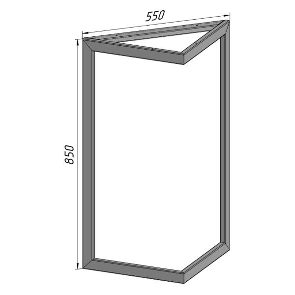 Изображение товара Подстолье Parallax опора для стола 850 550 40x20 треугольное металли