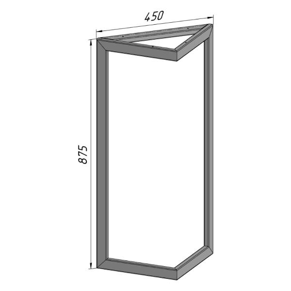 Изображение товара Подстолье Parallax опора для стола 875 450 40x20 треугольное металли