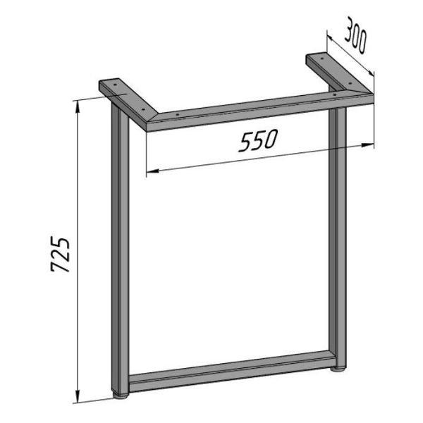 Изображение товара Подстолье Parallax устойчивое для стола 725х550 мм, 50x25 мм, металл