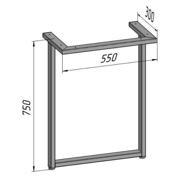 Изображение товара Подстолье Parallax устойчивое для стола 750х550 мм, 50x25 мм, металл