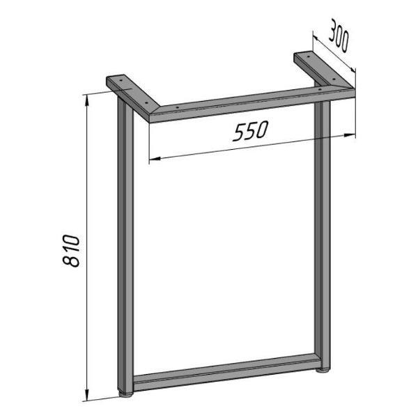 Изображение товара Подстолье Parallax устойчивое для стола 810х550 мм, 50x25 мм, металл