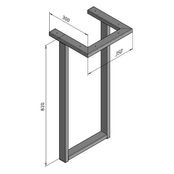 Изображение товара Подстолье Parallax устойчивое для стола 820х350 мм, 50x25 мм, металл