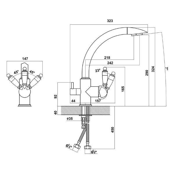 Изображение товара Смеситель Florentina 333.25H.2113.307