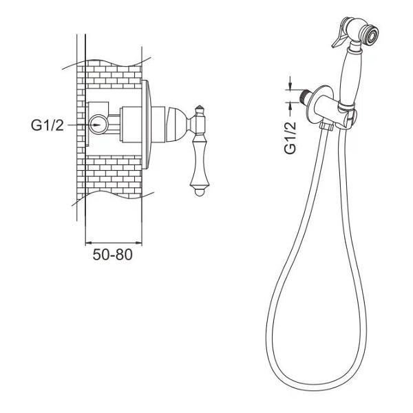 Изображение товара Гигиенический душ Rose R0105