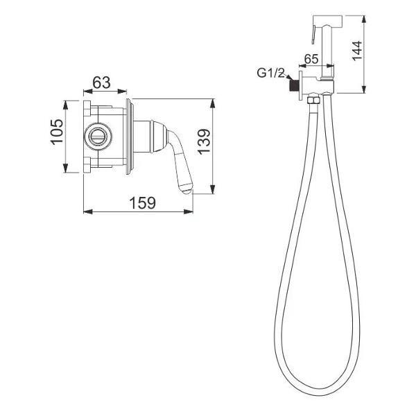 Изображение товара Гигиенический душ Rose R0205E