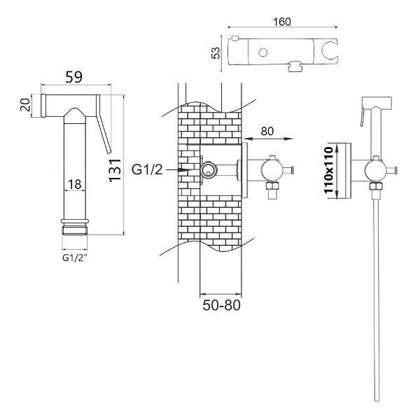 Изображение товара Гигиенический душ Rose R915