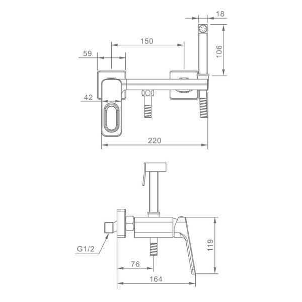Изображение товара Гигиенический душ Raglo R51.51.06