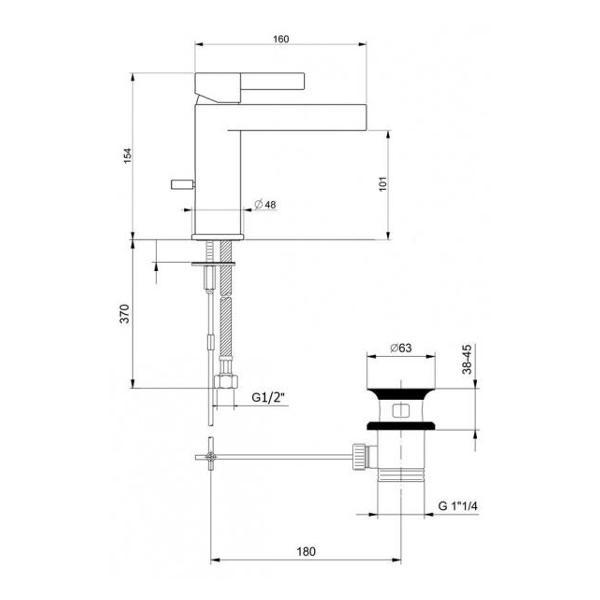 Изображение товара Смеситель Webert DR830102015
