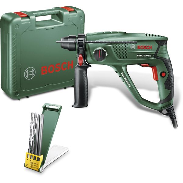 фото Перфоратор bosch pbh 2100 re + набор (06033a9302)