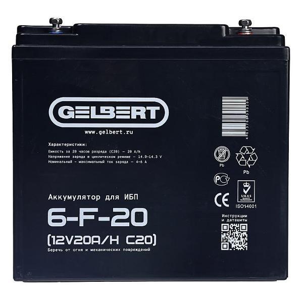Изображение товара Аккумулятор для ИБП Gelbert 6-F-20 (12V20A/H C20)