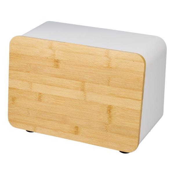 Изображение товара Хлебница Solmax металлическая с бамбуковой крышкой