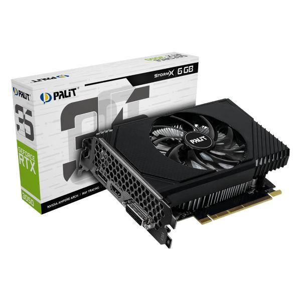 Изображение товара Видеокарта Palit RTX3050 STORMX 6GB GDDR6 96bit DVI DP HDMI 1FAN I