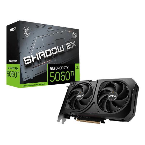 Изображение товара Видеокарта MSI RTX5060Ti SHADOW 2X OC PLUS 8GB GDDR7 128bit 3xDP HDMI 2FAN RTL Изображение товара Видеокарта MSI RTX5060Ti SHADOW 2X OC PLUS 8GB GDDR7 128bit 3xDP HDMI 2FAN RTL