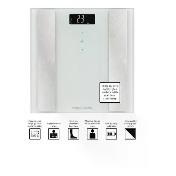 Изображение товара Весы напольные электронные ProfiCare PC-PW 3007 FA 8 in 1 weiss
