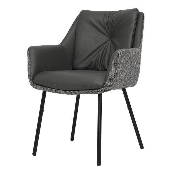 Изображение товара Стул обеденный Bergenson Bjorn Allar, экокожа, рогожка, серый