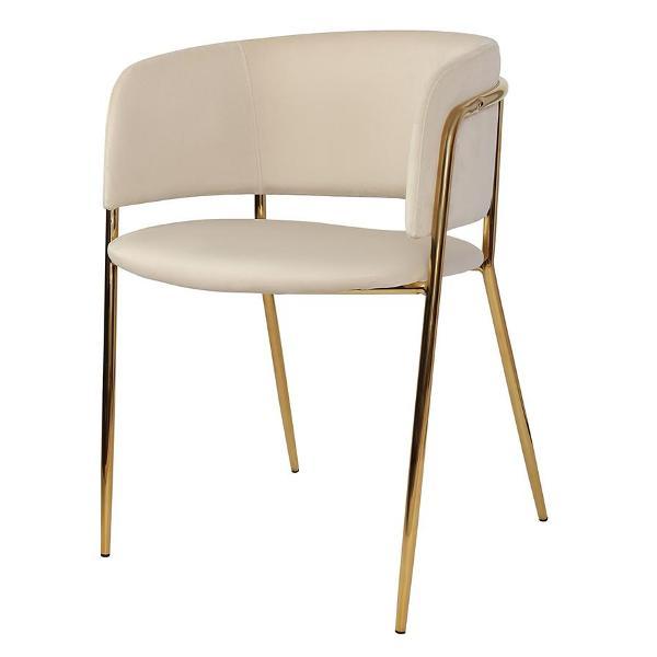 Изображение товара Стул обеденный Bergenson Bjorn Helning, велюр, латунь/бежевый