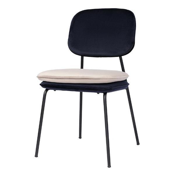 Изображение товара Стул обеденный Bergenson Bjorn Pea, велюр, темно-синий/бежевый