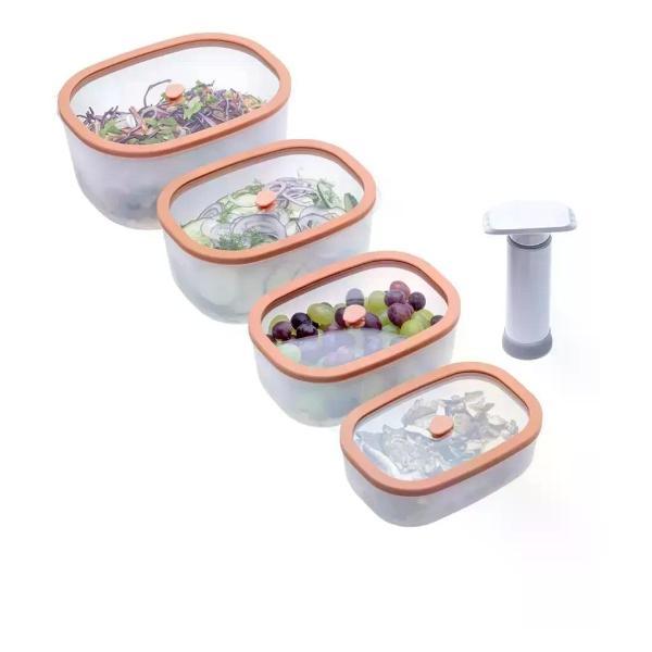 Изображение товара Вакуумный контейнер STATUS Fresko set 5 лососевый