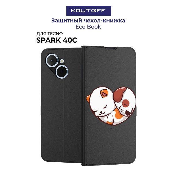 Изображение товара Чехол для смартфона, телефона Krutoff для TECNO Spark 40С Котёнок и Щенок (черный)