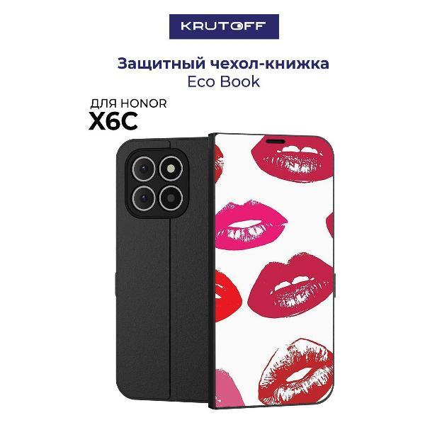 Изображение товара Чехол для смартфона Krutoff Honor X6с с губами и паттерном Изображение товара Чехол для смартфона Krutoff Honor X6с с губами и паттерном