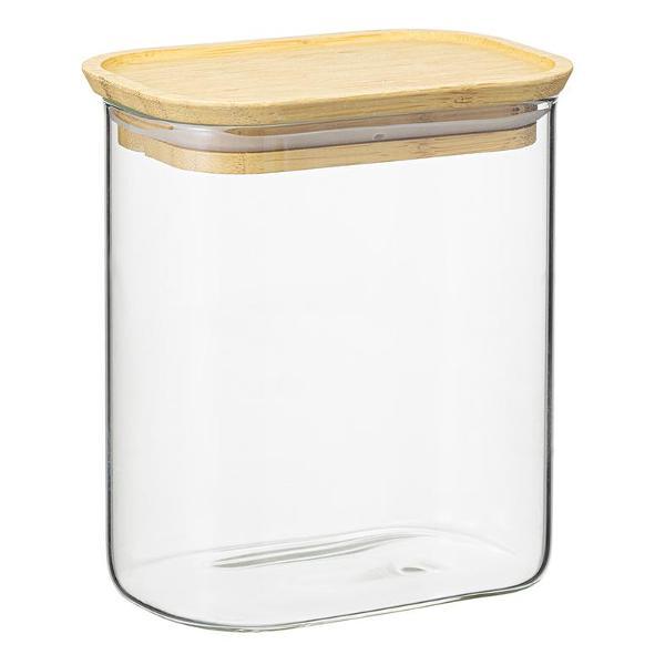Изображение товара Емкость для хранения Smart Solutions прямоугольная Glass Bamboo, 950 мл