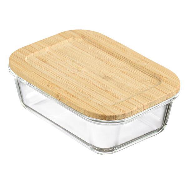 Изображение товара Емкость для хранения Smart Solutions и запекания Eco Store с крышкой из бамбука, 370 мл