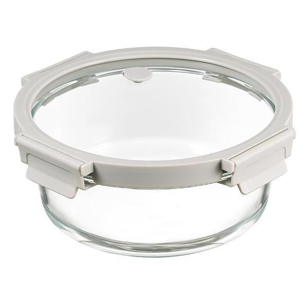 Изображение товара Емкость для хранения Smart Solutions и запекания круглый Click Glass, 1,3 л, светло-серый