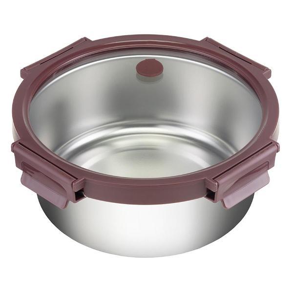 Изображение товара Емкость для хранения Smart Solutions стальной круглый Click Steel, 1,5 л, сливовый