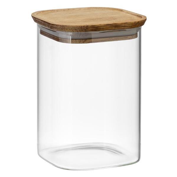 Изображение товара Емкость для хранения Smart Solutions квадратная Glass Acacia, 1,1 л