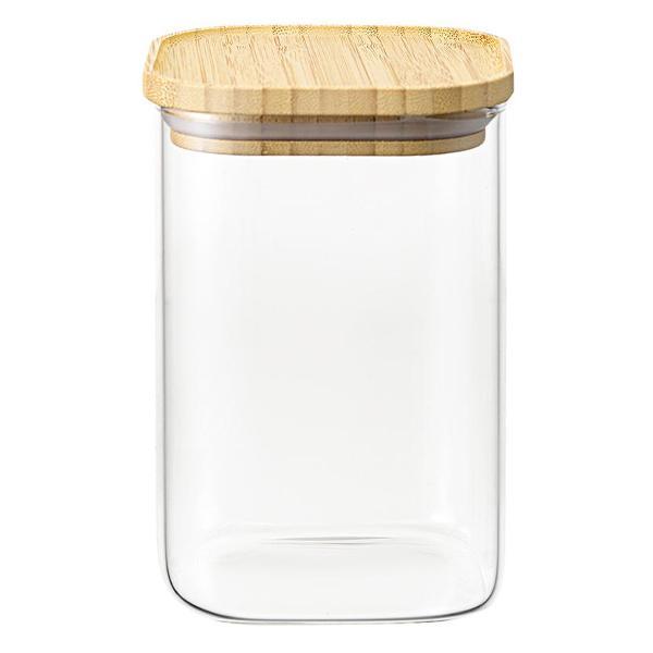 Изображение товара Емкость для хранения Smart Solutions квадратная Glass Bamboo, 1,1 л
