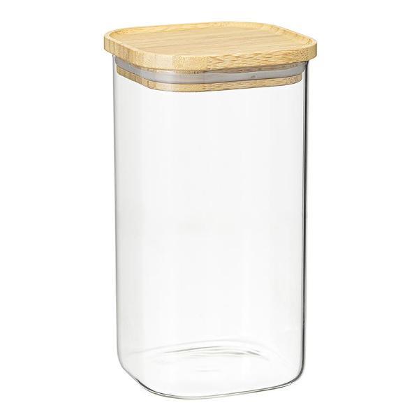 Изображение товара Емкость для хранения Smart Solutions квадратная Glass Bamboo, 1,4 л