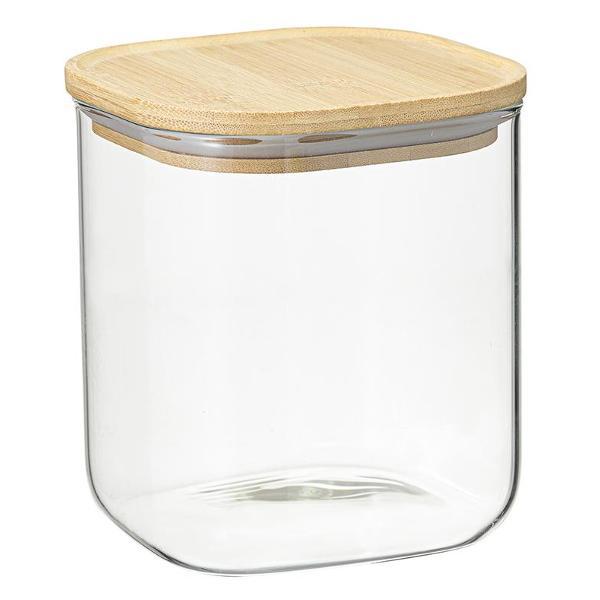 Изображение товара Емкость для хранения Smart Solutions квадратная Glass Bamboo, 1,5 л