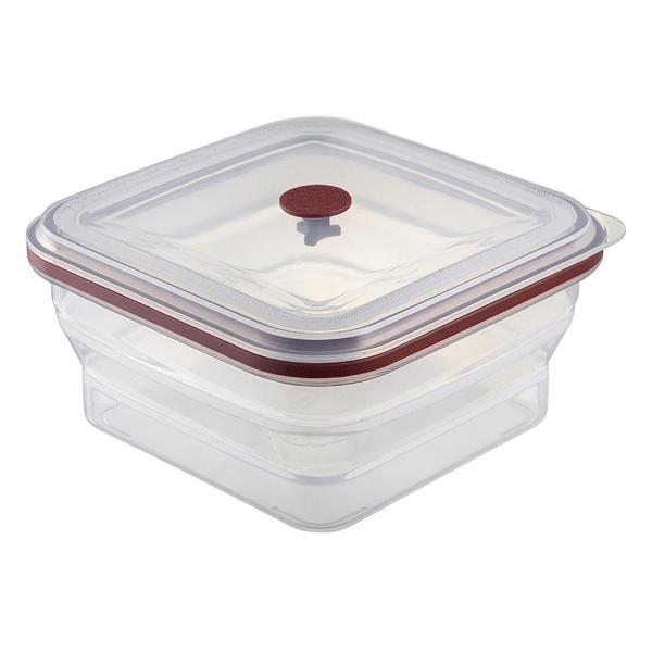 Изображение товара Емкость для хранения Smart Solutions для переноски силиконовый квадратный складной Silikobox, 1,2 л, темно-сливовый