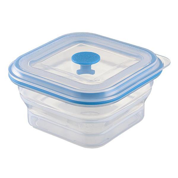 Изображение товара Емкость для хранения Smart Solutions для переноски силиконовый квадратный складной Silikobox, 400 мл, синий