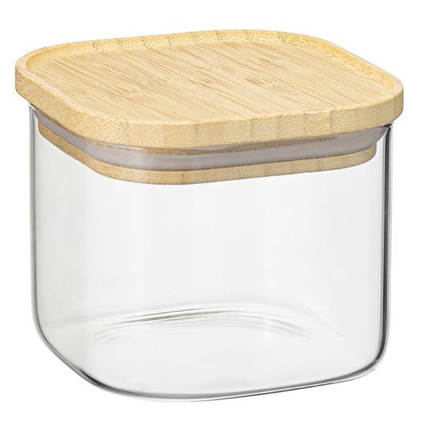 Изображение товара Емкость для хранения Smart Solutions квадратная Glass Bamboo, 600 мл