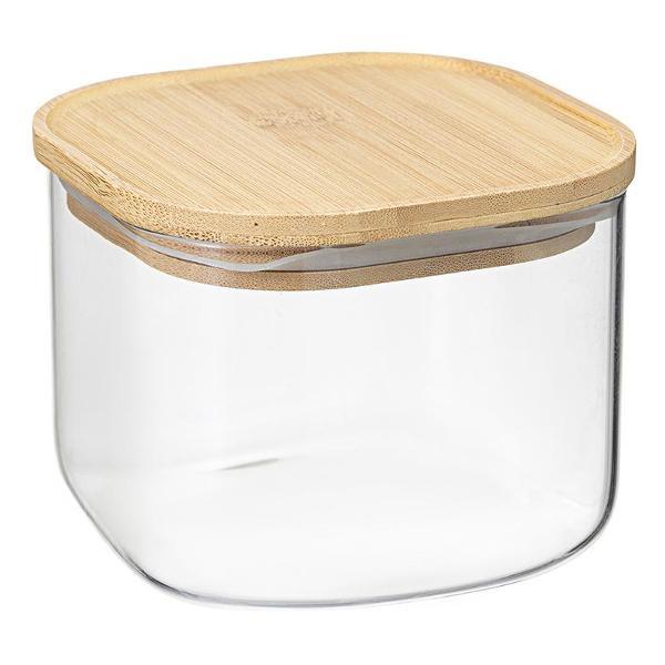 Изображение товара Емкость для хранения Smart Solutions квадратная Glass Bamboo,1 л