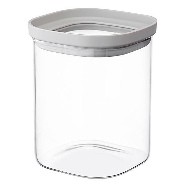 Изображение товара Емкость для хранения Smart Solutions квадратная Vacuum Glass, 1 л, светло-серая