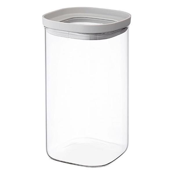 Изображение товара Емкость для хранения Smart Solutions квадратная Vacuum Glass, 1,5 л, светло-серая