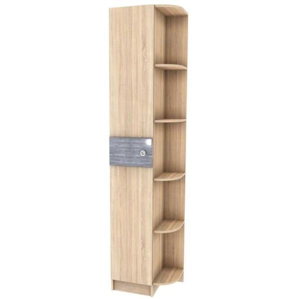 Изображение товара Шкаф распашной ТЭКС мебель торцевой с 8-ми полками, ЛДСП, дуб сонома/МДФ дуб шале серебро