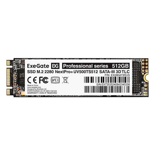 Изображение товара Внутренний диск SSD ExeGate M.2 512GB NextPro+ SATA M2UV500TS512