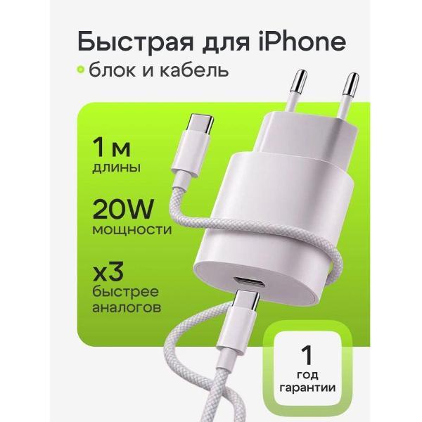 Изображение товара Зарядное устройство для PDA Wireless с плетеным кабелем Type C, 20W