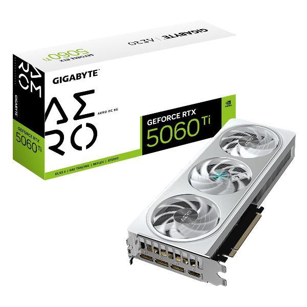 Изображение товара Видеокарта GIGABYTE RTX5060Ti AERO OC 8GB GDDR7 128bit 3xDP HDMI 3FAN