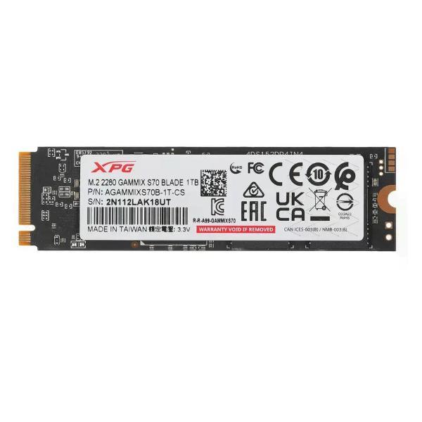 Изображение товара Внутренний диск SSD A-DATA PCIe 4.0 x4 1TB AGAMMIXS70B-1T-CS XPG Gammix S70