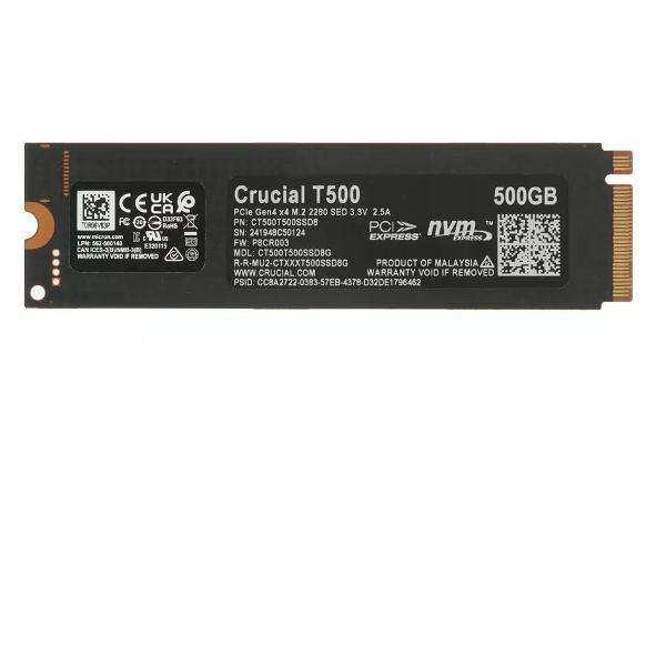 Изображение товара Внутренний диск SSD Crucial M.2 NVMe T500 Client 500 ГБ CT500T500SSD8