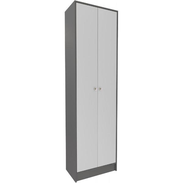 Изображение товара Шкаф распашной ТЭКС мебель двухстворчатый со штангой для вешалок, Графит серый/Камень серый Изображение товара Шкаф распашной ТЭКС мебель двухстворчатый со штангой для вешалок, Графит серый/Камень серый