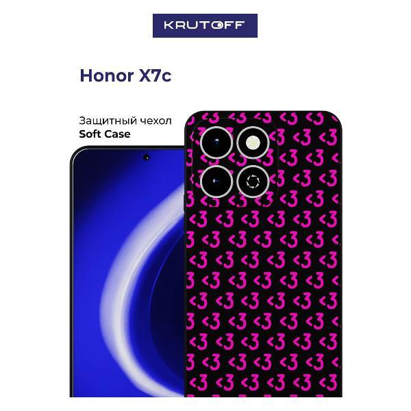 Изображение товара Чехол для смартфона, телефона Krutoff <3 <3 <3 Honor X7c черный Изображение товара Чехол для смартфона, телефона Krutoff <3 <3 <3 Honor X7c черный