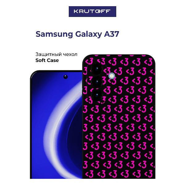 Изображение товара Чехол для смартфона, телефона Krutoff <3 <3 <3 Samsung Galaxy A37 5G (A376) черный