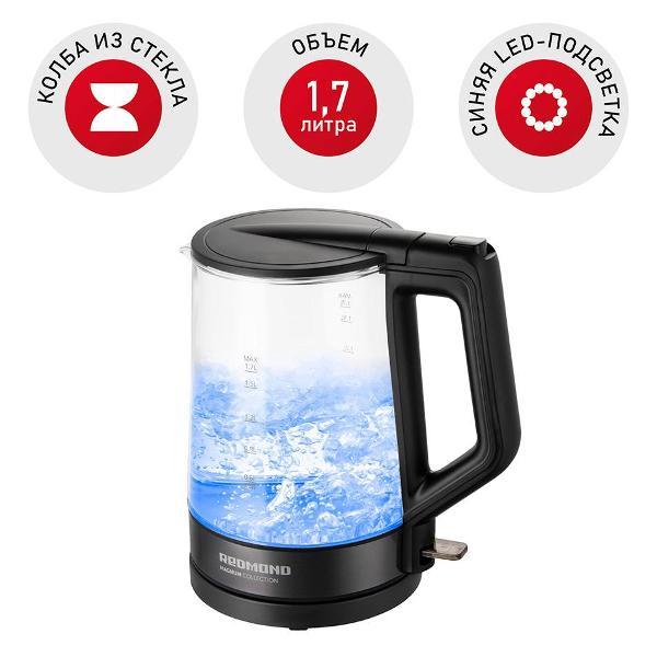 Изображение товара Электрочайник Redmond RK-G196 черный