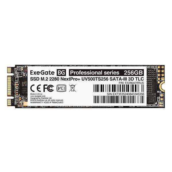 Изображение товара Внутренний диск SSD ExeGate M.2 2280 256GB NextPro+ UV500TS256 SATA-III (EX28